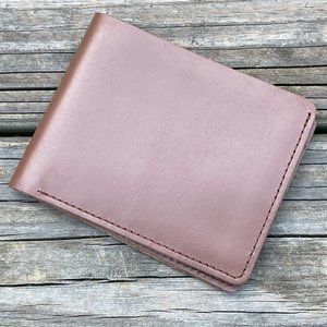 Genuine Leather Wallet Brown Bifold Cardholder Men Purse